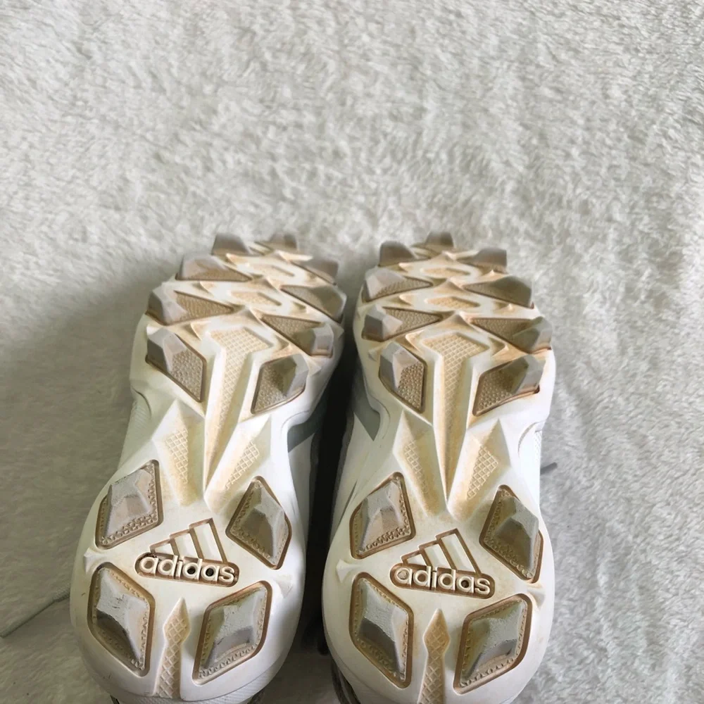 adidas Kids Gray and White Athletic Cleats